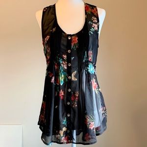 American Rag Co.- sheer floral tank top